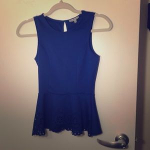 Blue peplum top